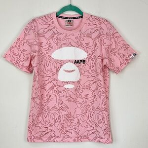 Aape by a bathing ape Men's Pink Logo Novelty T-Shirt M Streetwear City
